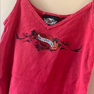 Harley Davidson embroiled tank top with side ties
